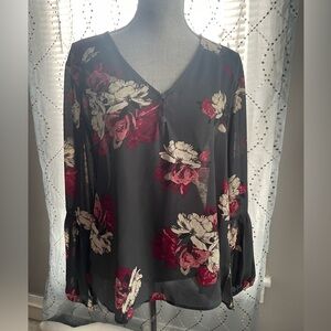 Maurices Grey Floral Blouse